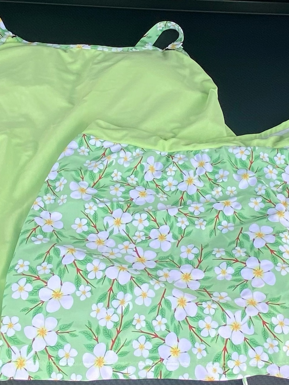 Light Green Floral two piece swimsuit szXXL